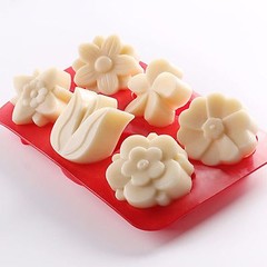 6 Cavity Lily Flower Silicone Mold Soap DIY Handmade Soap Mold US Seller
