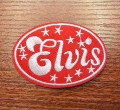 Elvis Patch 3×2.25″ The King of Rock 1950s Music Embroidered Iron On Patch