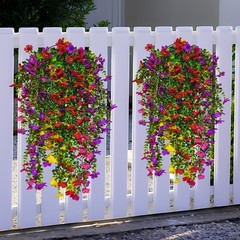 4PCS Artificial Violet Vines UV Resistant Hanging Flowers Plant In/Outdoor Decor