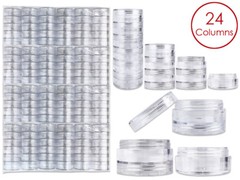 144 Pieces 10G/10ML Acrylic Stackable Clear Round Container Jar with Screw Cap
