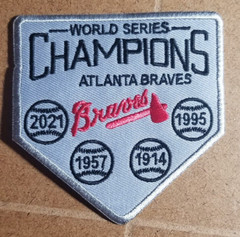 Atlanta Braves World Series Championships Patch approx 3.5×3.5″