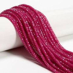 Natural Ruby Faceted Rondelle Beads Size 2x3mm 15.5” Strand