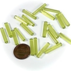 Czech Glass Atlas Tube Beads 20x4mm Yellow 20 pieces CL780