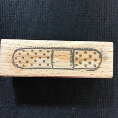 Bandaid Rubber Stamp Ouch! Many Creative uses. Hand made unbranded