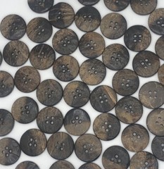 Vtg Faux Wood Brown Round 4-hole Button with Character 18mm Lot of 10 & 100 D809