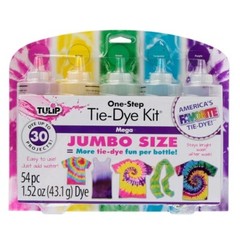 Tulip 5 Color One-Step Mega Jumbo Size 54 pc Tie-Dye Kit (Just Add Water) G1