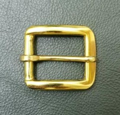 1″ 25mm Waterbury Heel Belt Buckle Bright Brass Finish