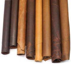 SLC One Side of 4/5 Ounce Assorted Earth Tone Oil Tan Leather Side 8 to 12 SQFT