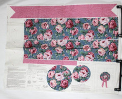 Garden Party Hat Fabric Panel Pink Floral Cranston Shabby Chic Cut & Sew Vintage