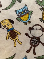 Fabric Lot 4 Yards 10 inches 42 Wide Cotton Flannel Alligators Dogs Monkeys Kids