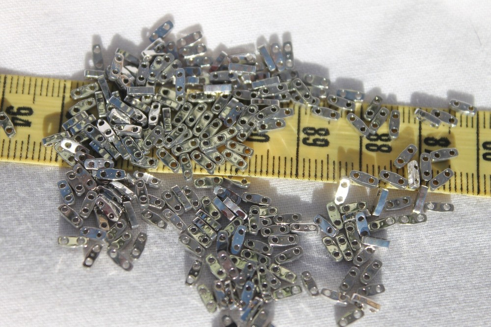5×1.2×1.9mm Miyuki Tila Bead Palladium Plate Crafts Jewelry Making/2.5 grams