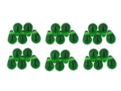 Bead, Teardrop, 100 Czech Pressed Glass Emerald Green Top Drilled 6x4mm Beads