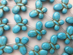 Blue Howlite Turquoise Butterfly Shape Beads 15x20mm 15.5″ Strand