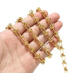 1meter Silver link Chain tainless Steel 6mm Knot Chain for diy Jewelry Making