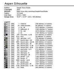 Aspen Trees Landscape Full Cover Counted Cross Stitch Pattern Chart