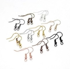 100Pcs Black 20×17mm Black Earring Hooks Hypo-allergenic Ear Wires Fish Hooks
