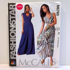 McCalls Sewing Pattern Wideleg Jumpsuit Dress Size 16 18 20 22 24 M6760 Uncut