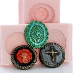 Silicone Mould Molds 3 Western Button Concho Molds Polymer Clay Food Safe (248)