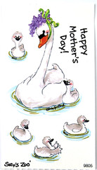 Suzy’s Zoo “Swans Mother’s Day” Scrapbook 2 x 3.5 Sticker #9805 BULK 25 SHEETS