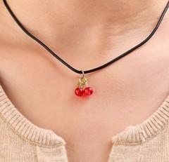 50x Cherry Charms Pendant Glass DIY Jewelry Red Kawaii Keychain