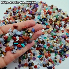 1000+Pcs Natural Chip Stone Beads Bulk Small Assort Colorful Tumbled Gemstone