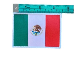 Mexican Flag Patch 3.5”x2.5” Inch Woven Patch w/Iron On Backing Mexico