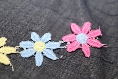 Vtg 5.5yds x 1″ Daisy Lace TRIM Multi Color Pink Yellow Blue Green 5.5Yds 1 Inch