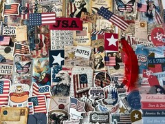 25pcs AMERICA 250 USA JUNK JOURNAL RANDOM SCRAPBOOK CARD KIT – MIXED MEDIA