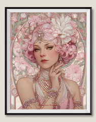 Art Deco Lady 49 – Counted Cross Stitch Patterns – Color & BW Symbols