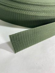 50 yd roll of 1.5 inch wide OD green polypropylene webbing straps bag handles