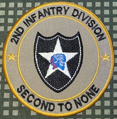 US Army 2nd Infantry Division “Second To None” Patch Hook & Iron-On Repro B556