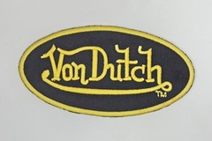 Von Dutch Patch Iron On Sew On Black And Yellow