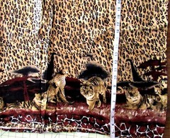 1 yd x 54″ Rayon Fabric Single Border Cheetah Print Tan & Black