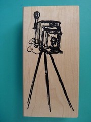 Antique Vintage Camera on Legs, Large ART IMPRESSIONS Rubber Stamp