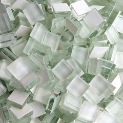 White Glass Mosaic Tiles 1x1cm 100 Pieces for Crafts DIY Crafts Decor