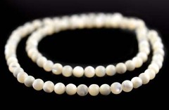 Round Mother of Pearl Beads 5mm White Shell 16 Inch Strand