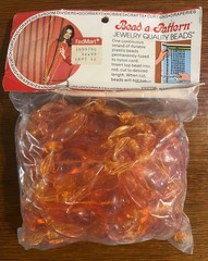 Vintage 1970s Bead-a-Pattern Orange Conch Hanging Beads, Doorways Curtains, 12ft