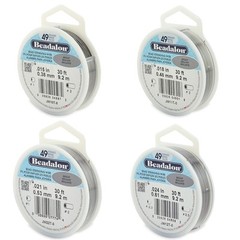 Beadalon Bead Stringing Wire 49 Strand 30/100 FT. BRIGHT Various Sizes + Colors