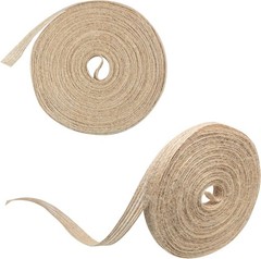 2PCS Burlap Craft Ribbon, 3/8 Inch Brownish Tan Color Jute Fishnet Weave Hemp Ty