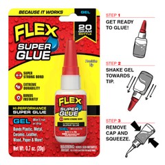 Flex Super Glue Gel, Clear, 20 Gram Bottle