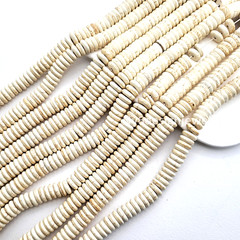 10x10x3mm Cream White Magnesite Turquoise Heishi Rondelle Beads 15.5″ Flat Disc