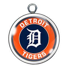 Detroit Tigers Glass Cabochon Charms – Handmade Baseball Jewelry Craft Supplies