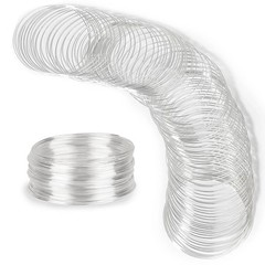 100 Loop Memory Wire for Beads Jewelry Making – Silver Steel Wire for Bracelet a