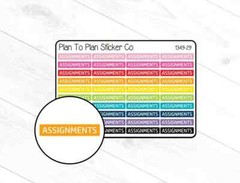 1349-29 Assignments Header/Dividers Planner Stickers