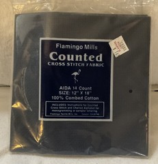 Navy Blue Flamingo Mills 14 Count Aida Cotton Cloth 12 X 18 Inches New Sealed
