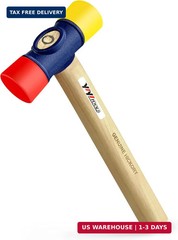 12oz Double Faced Rubber Mallet PU Hammer Hickory Handle Flooring Tool