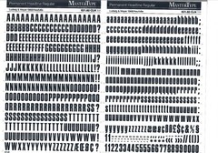 MECANORMA Transfer Lettering Sheet A3, Letraset, #628 PERMANENT HEADLINE 15mm