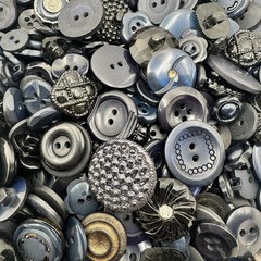 Incredible Mixed Lot Dyed BLUE Premium Buttons All Sizes For Embellishments