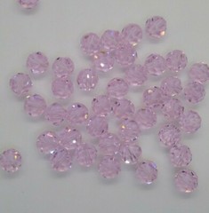 6pc Swarovski Crystal Rosaline 8mm Faceted Round 5000 Beads; Light Pink