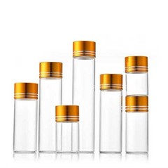Wholesale Bulk Buy: Clear Empty Glass Bottles With Aluminum Gold Line Caps